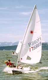 Kevin racing his Radial on English Bay in Vancouver