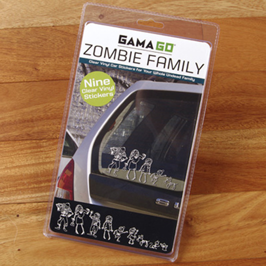 Zombie family car stickers at Make at Granville island, www.makevancouver.com Vancouver BC