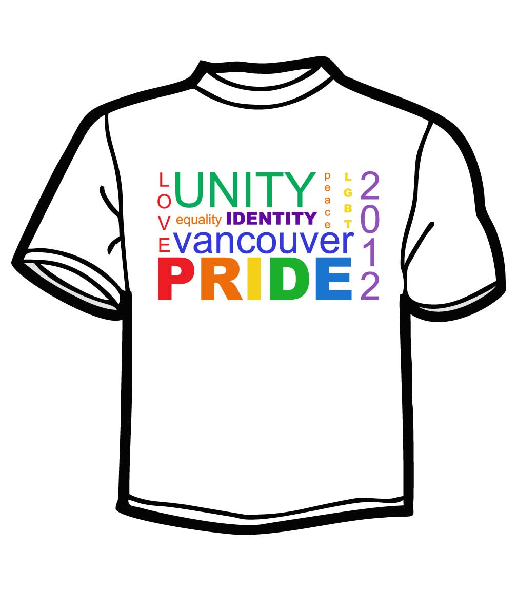Vancouver Pride 2012 T-shirts Digitally printed at makevancouver.com